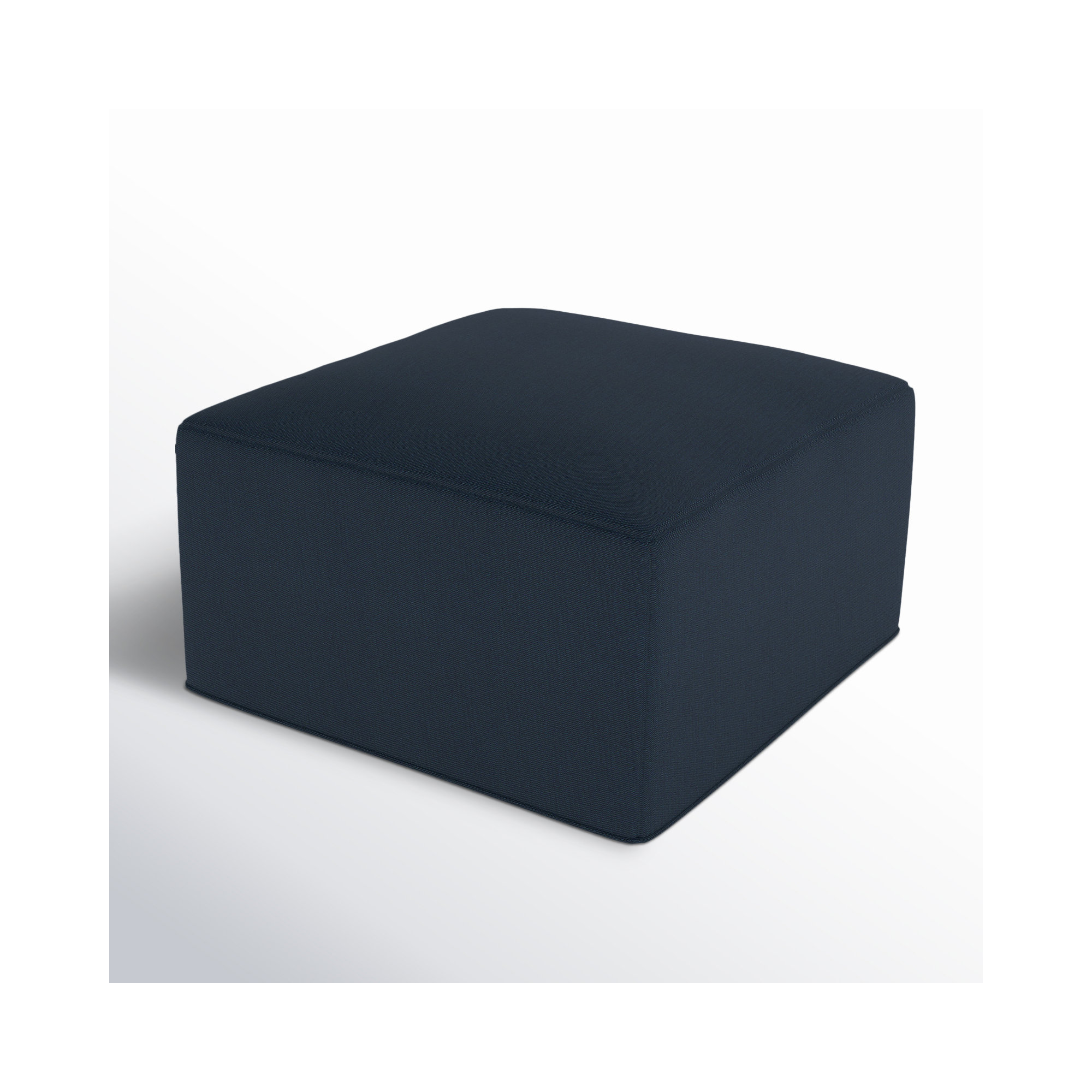 Praia Sunbrella Outdoor Ottoman, Canvas Navy Sunbrella® Canvas