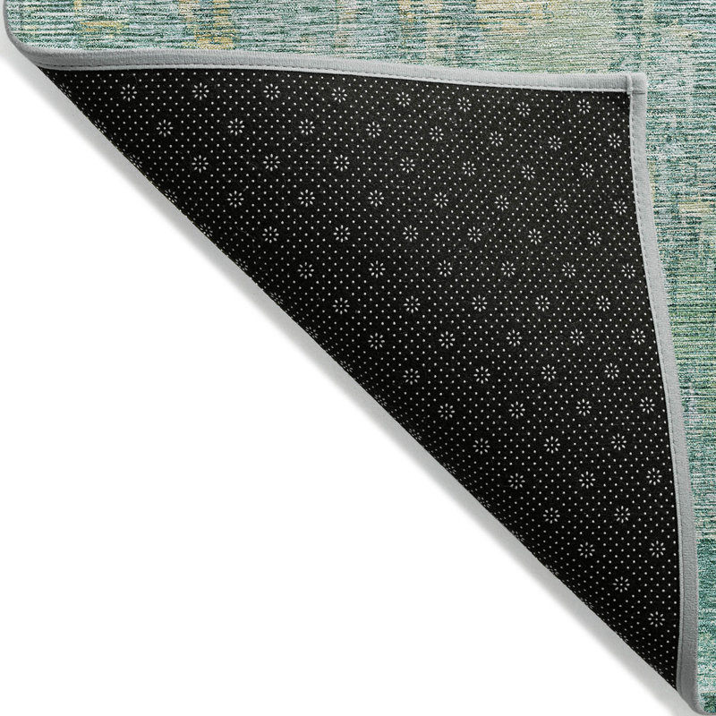 Tapis d'extérieur lavable abstrait bleu sarcelle 8 pi x 10 pi