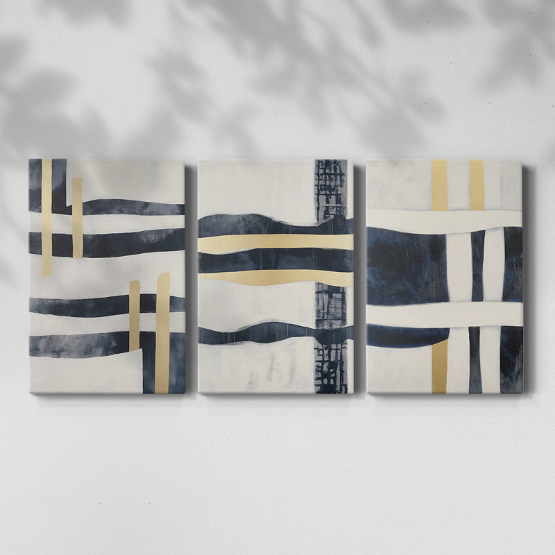 Série ABSTRACT DCCDXCV - Toile tendue sur mesure - 3 pièces, H 36 po x l 72 po