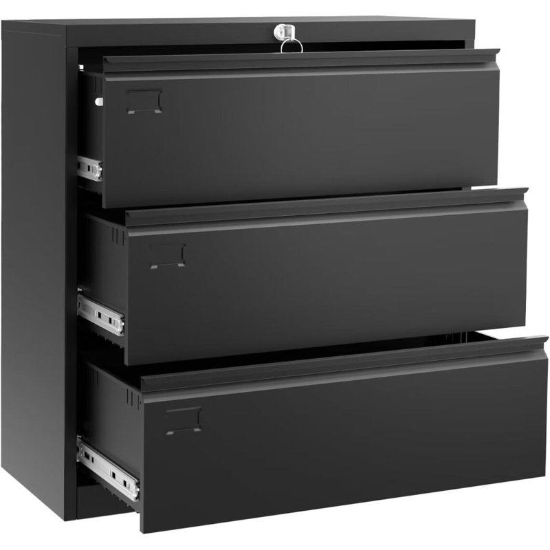 File Cabinet With Lock, 3 Drawers
