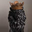 14.5" H Sitting Lion W/Crown Bronze Colour Resin Statue Home Decor Living Room Display-109757794