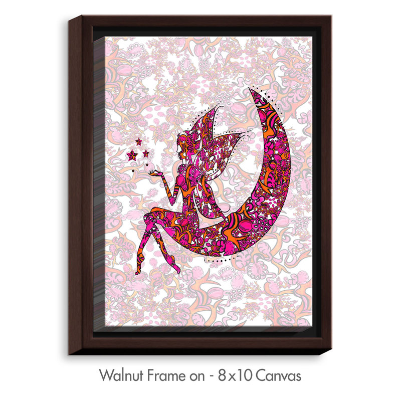 « fée moon ribbons »-impression sur toile, H 16 po x l 12 po x P 1,5 po, Toile tendue