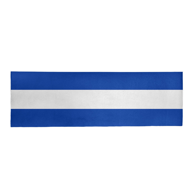 Tapis bleu à rayures de hockey national, Tapis de couloir 2 pi 6 po x 8 pi