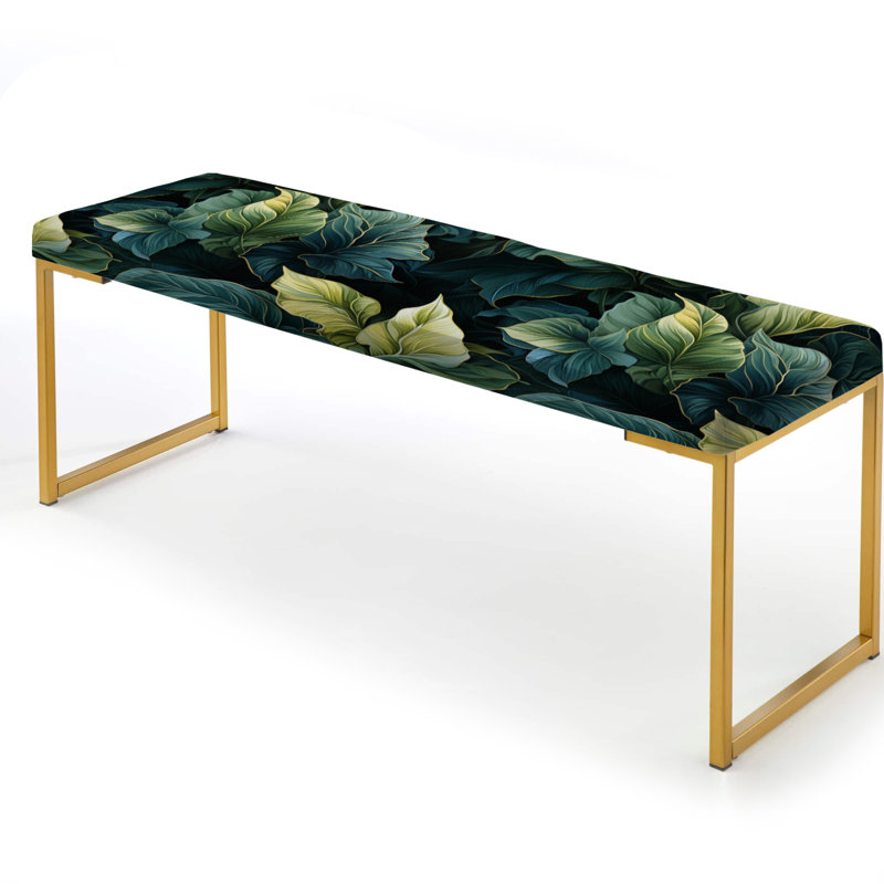 Ethereal Tropical Camouflage - Banc rembourré abstrait doré