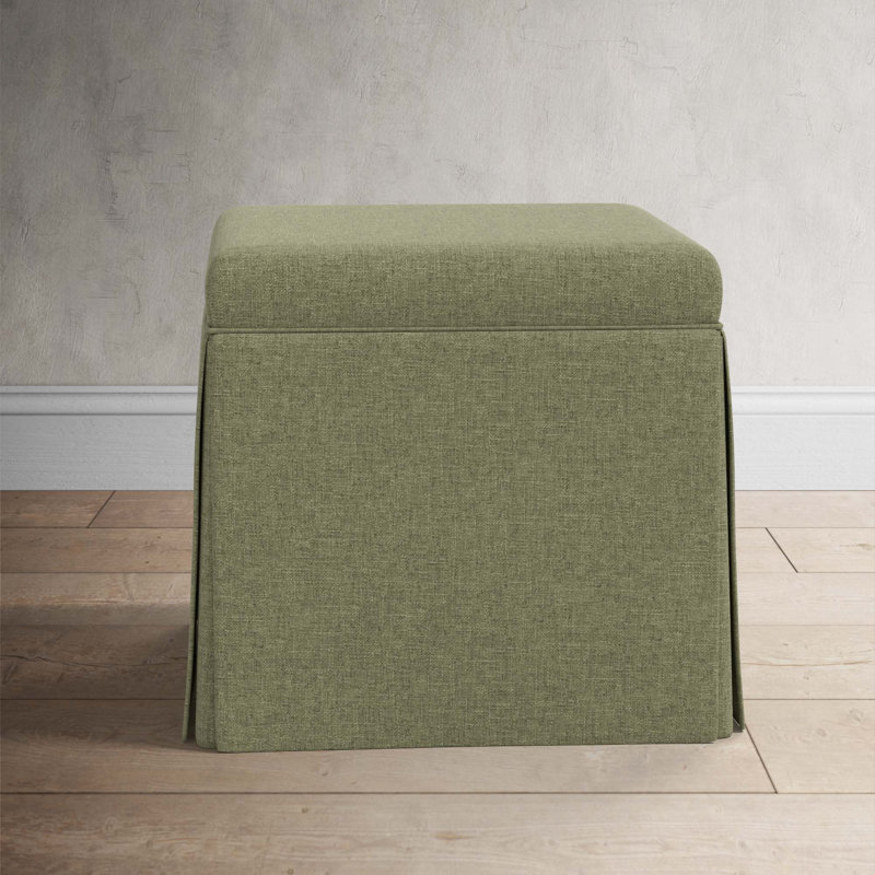 Bash Upholstered Storage Ottoman, Zuma Laurel Textured Linen