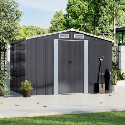 Charcoal Black Garden Tool Storage Shed