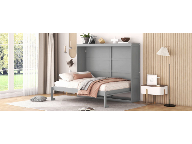 Lit escamotable Murphy, Gris, Lit double