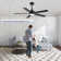 48Inch Black Ceiling Fans With Lights And Remote,48 Inch Ceiling Fan With Adjustable Color Temperature, 6-Speeds Noiseless Revisible Dc Motor For Bedroom, Kitchen, Living Room