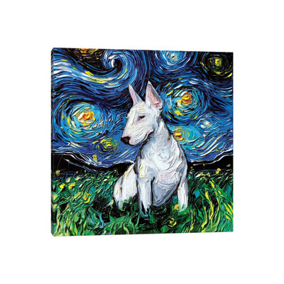 Bull Terrier Night par Aja Treves - reproduction d'art