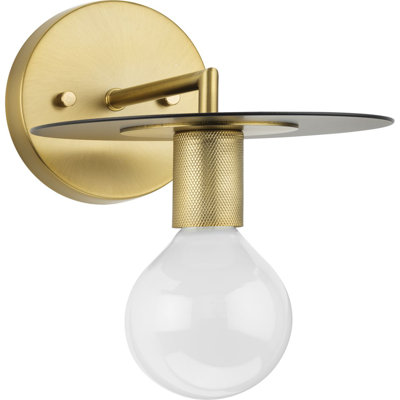 Single Light Steel Dimmable Armed Sconce