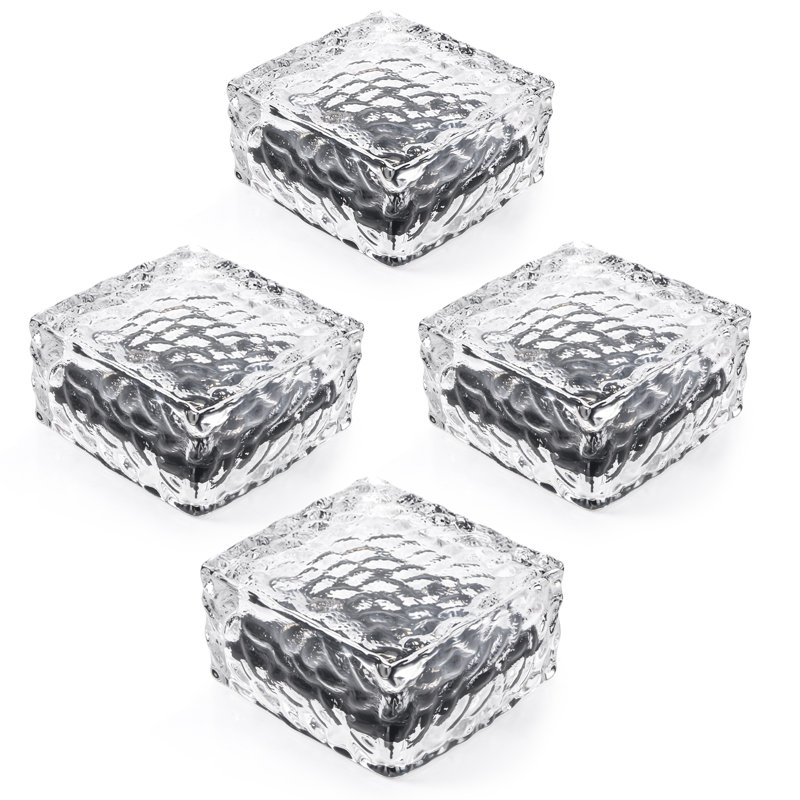 Ensemble de 4 lumières solaires en brique de glace