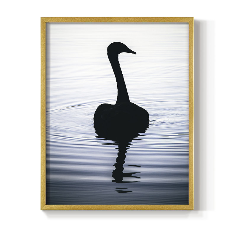Afternoon Dip Framed Print - Solid Wood, Gold, 10" H x 8" W