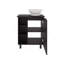 Meuble-lavabo avec lavabo, 1 porte, 4 pieds, 5 tablettes, wengé noir-833738537