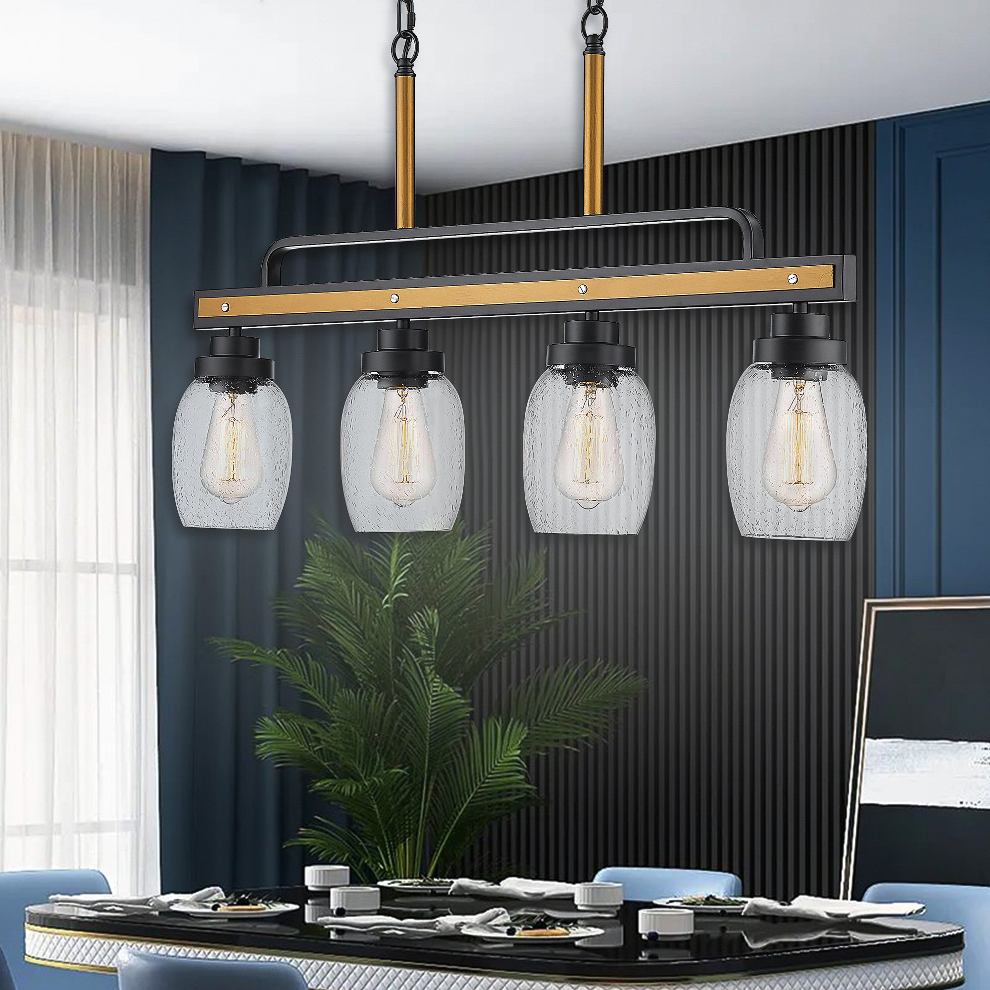 17 Stories 4 - Light Kitchen Island Linear Pendant | Wayfair