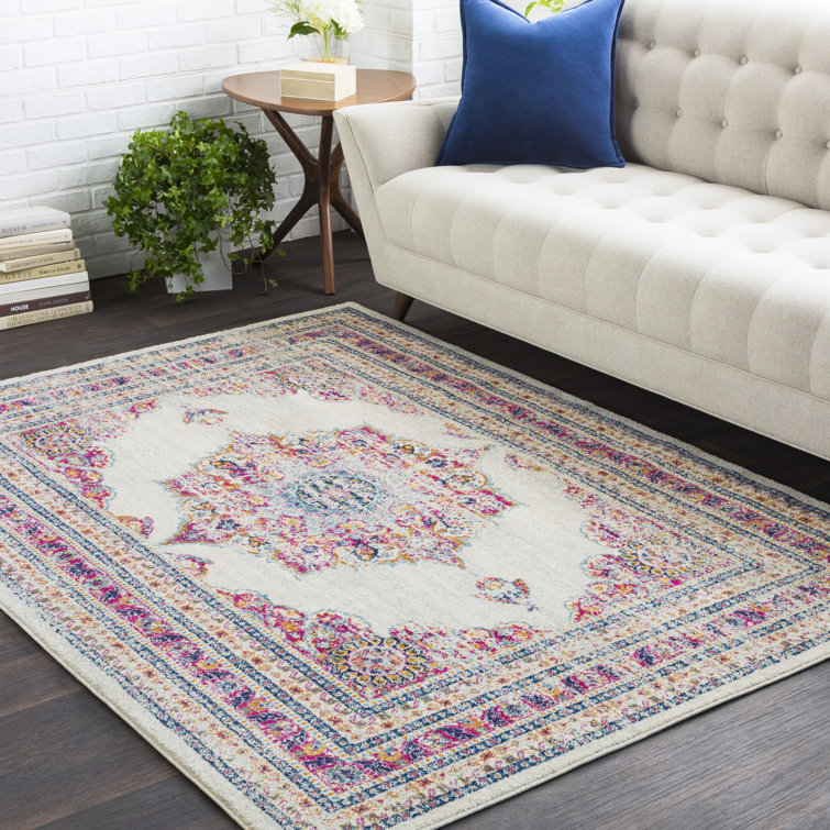 Tapis en laine grenat/crème Southwick