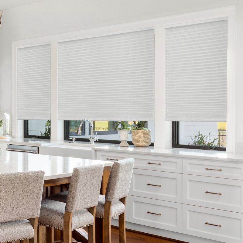 Semi-Sheer Cellular Shade, Gray, 20.75"W x 48"L