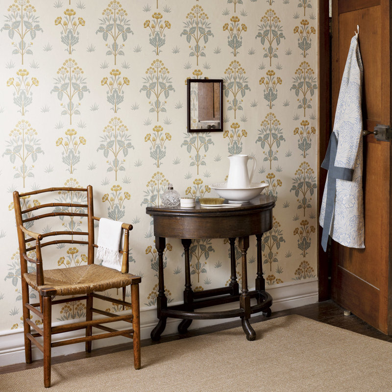 Meadow Street Wallpaper, Rose/Olive
