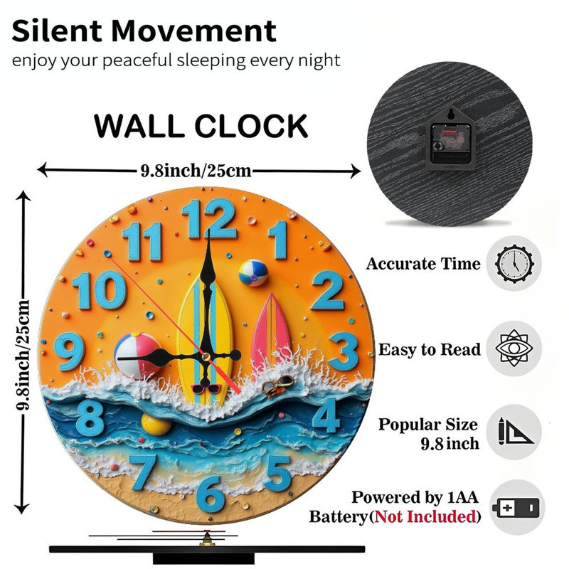 Horloge murale colorée