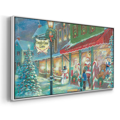 Candy Cane Lane- Framed Gallery Wrapped Canvas -Ready to Hang