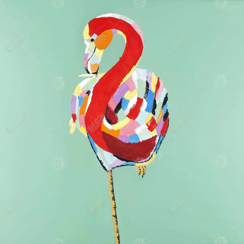 " Colorful Abstract Flamingo "