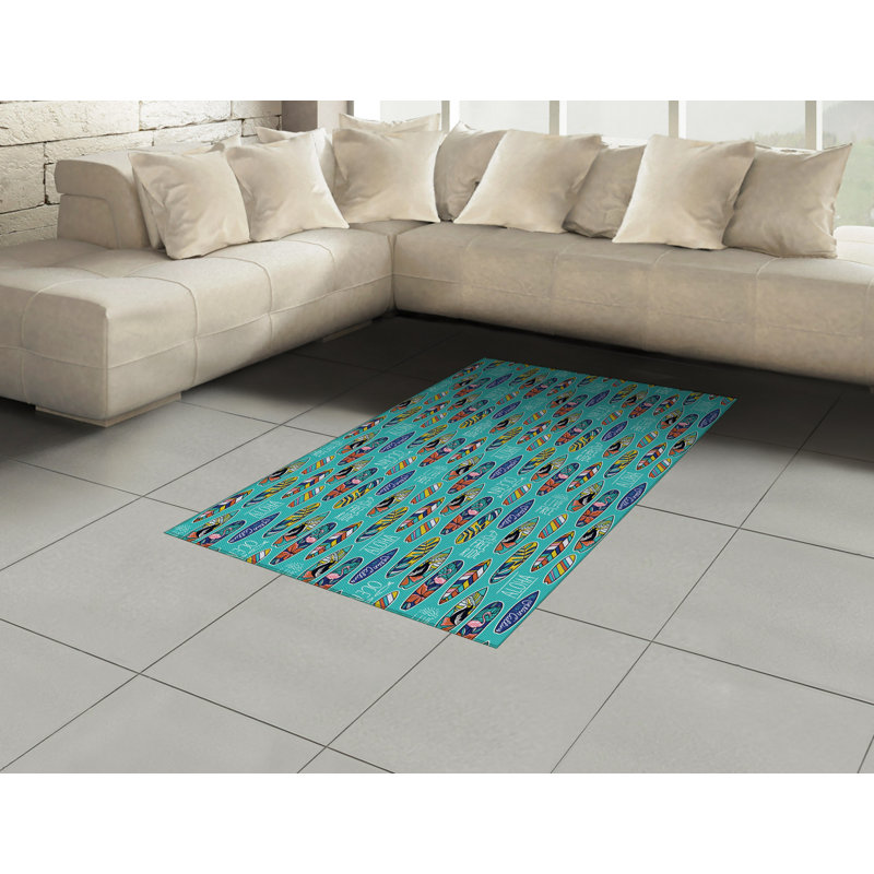 Tapis de surf décoratif à haute densité en fibres de polyester longues fibres, Rectangle— 4 pi x 5 pi 8 po