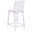 Imca Counter Stool with Square Back in Transparent Crystal - Wedding Chairs-890768354