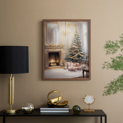 «Christmas Holiday Art», série 2-CC XXXVII, reproduction encadrée - bois massif