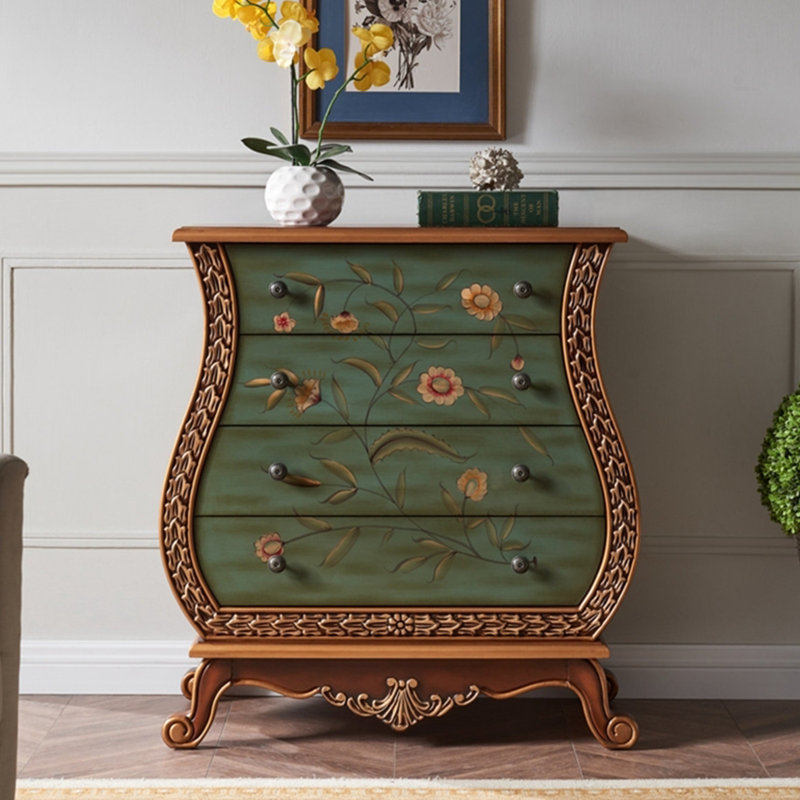 Commode décorative vintage en forme de vase peinte à la main