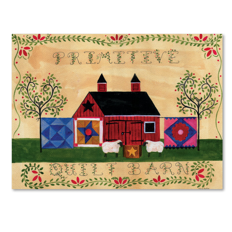 " Primitive Quilt Barn Sampler " by Cheryl Bartley, 35" H x 47" W