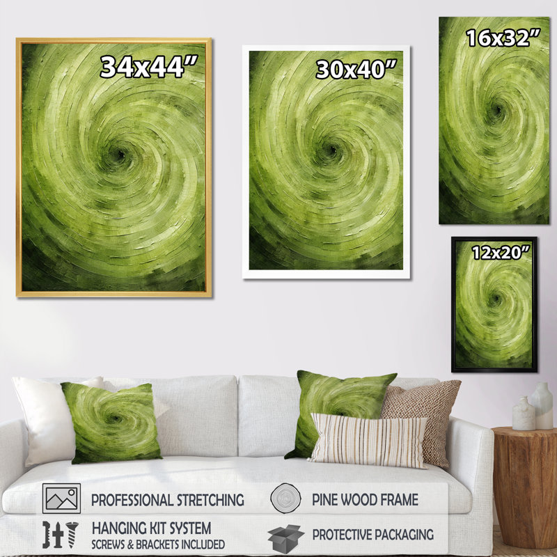 Colleena - abstrait spirales sur toile_106154, Impression dorée sur toile encadrée, H 32 po x l 16 po x P 1 po