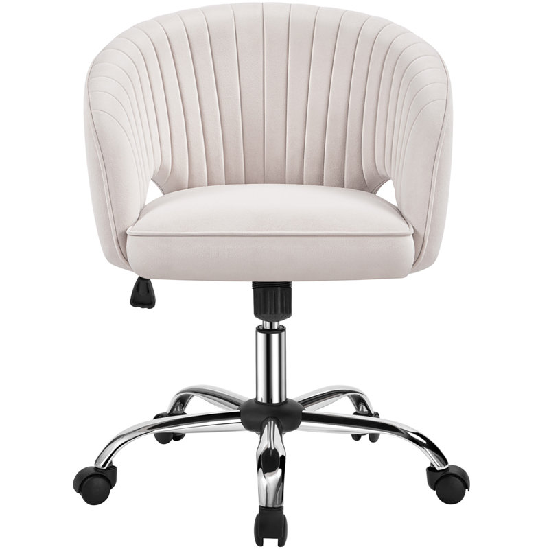 Yaheetech Office Chair, Velvet Cream