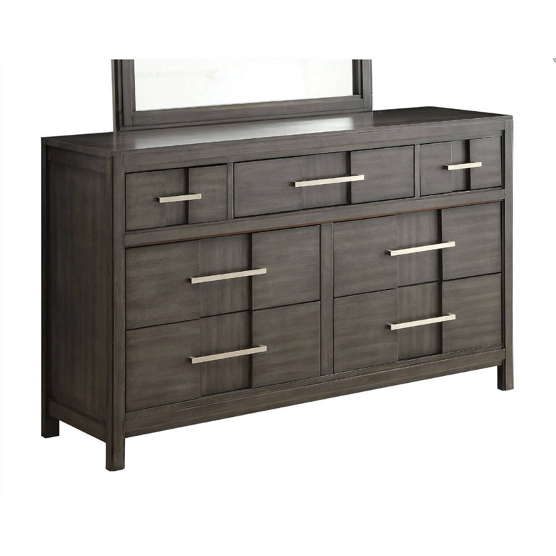 Commode 7 tiroirs Brooten, Gris