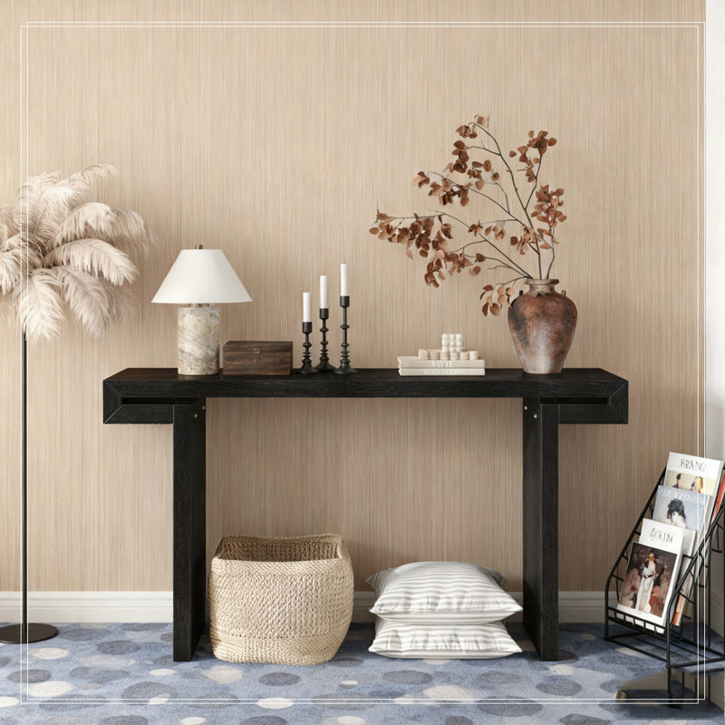 60inches Rustic Farmhouse Console Table, Black