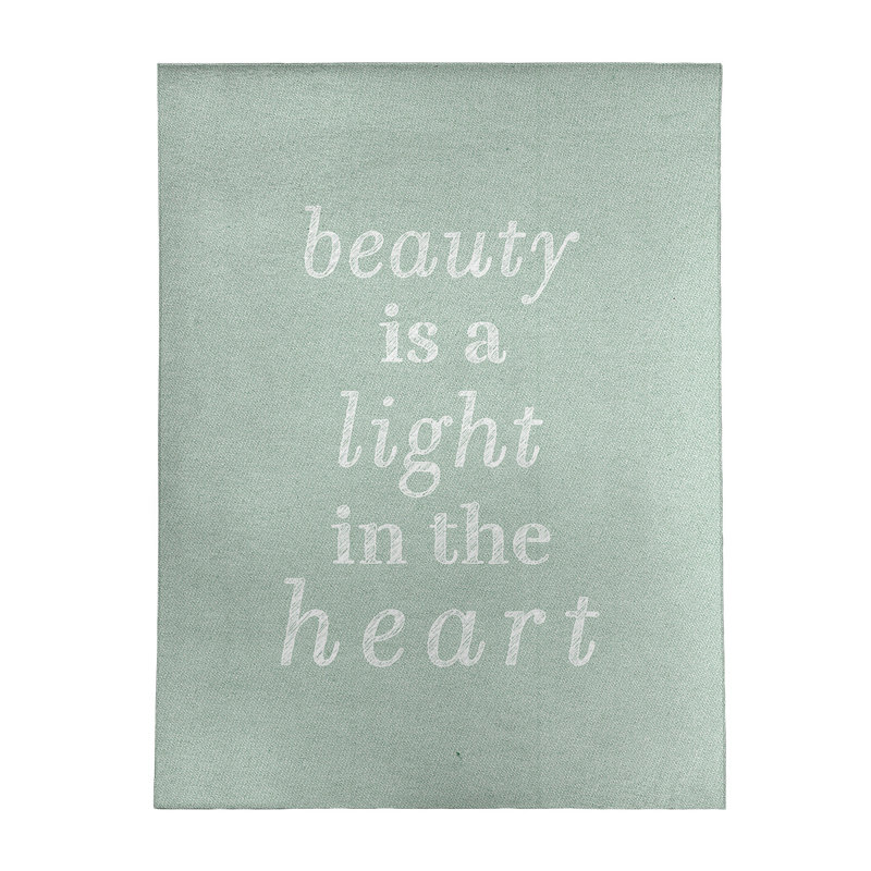 Tapis en poly-chenille à citation manuscrite beauté, Rectangle 9 pi x 12 pi