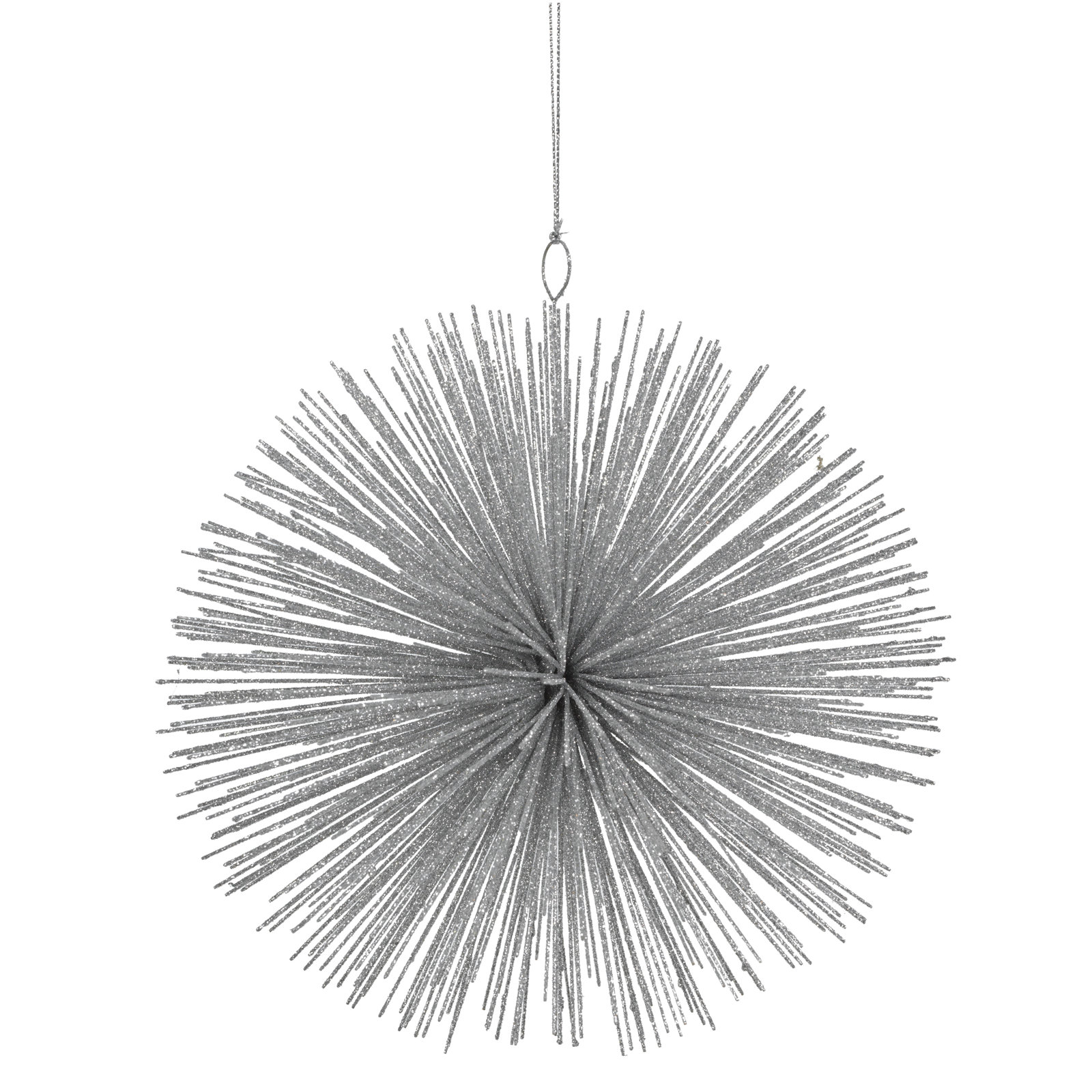 8'' Metal Astrology & Stars Shatterproof Ball Ornament, Silver