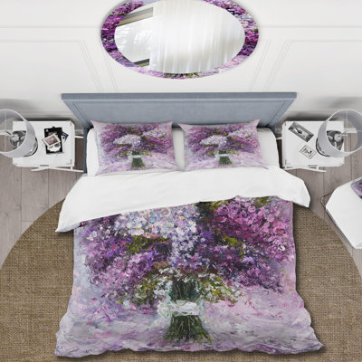 Bouquet de jacinthe mauve - ensemble de housse de couette traditionnel - microfibre de polyester