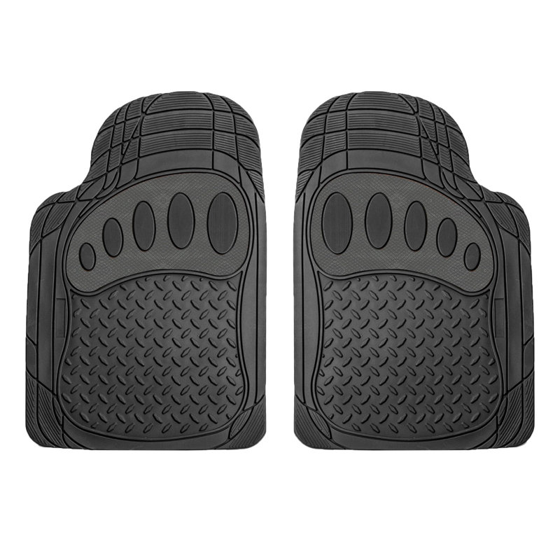 Trimmable ClimaProof Non-Slip Rubber Floor Mats With Footprint Design Full Set