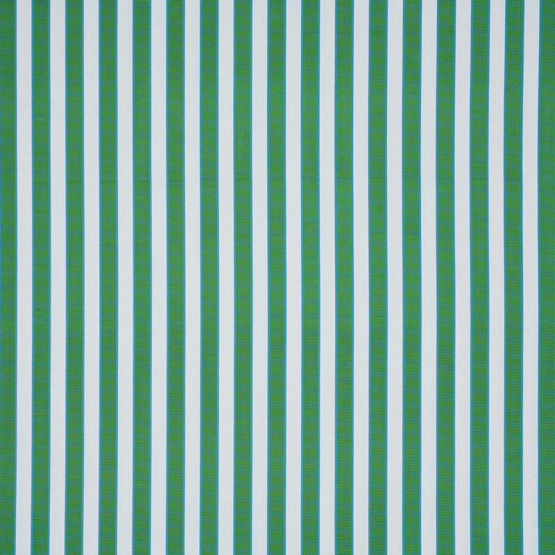 Tissu à rayures Schumacher x Timothy Corrigan, Émeraude