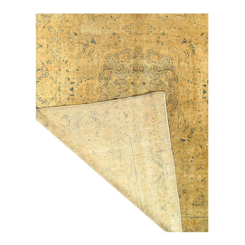 Tapis unique beige / brun de 9 pi 7 po x 13 pi 8 po One-of-a-Kind Antique
