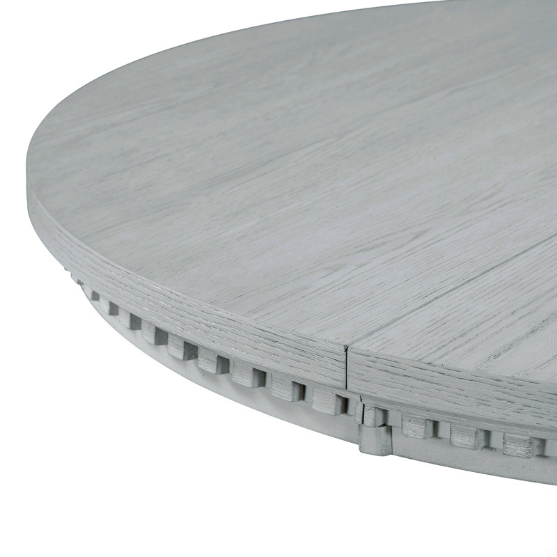 5-Piece Dining Set Extendable Round Table And 4 Chairs, Gray