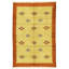 Hand Knotted Cotton Area Rug in Gold And Red