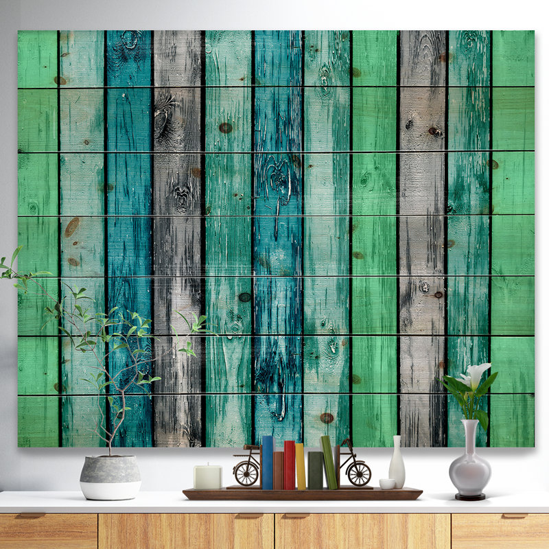 «Painted Wooden Planks», peinture, H 15 po x l 20 po x P 1 po, Bois