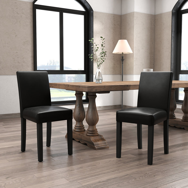 Chaise en cuir synthétique Barnesville, noir
