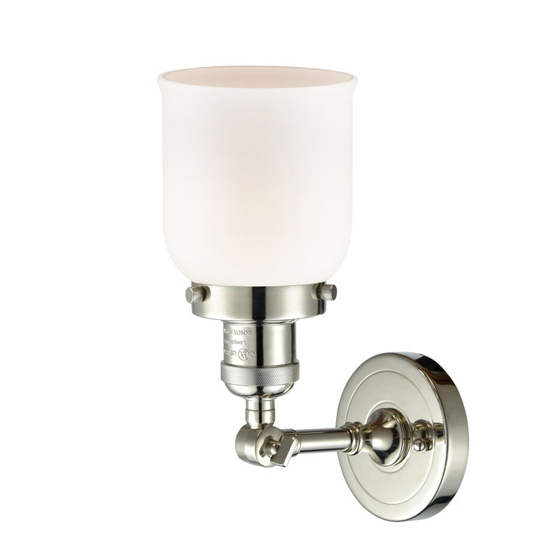 Plafonnier semi-encastré à 1 lumière Wynkoop, Boîtier blanc mat, H 13 po x l 8 po, Nickel poli