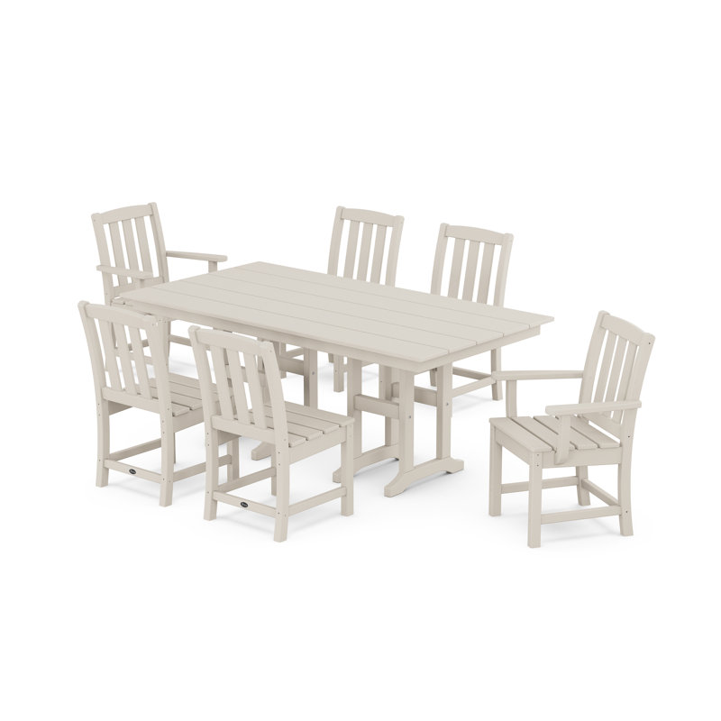 Cape Cod 7-Piece Farmhouse Dining Set, Sand Castle