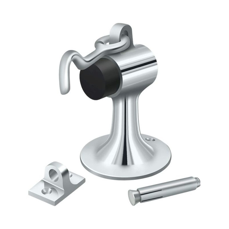 Door Stop, Polished Chrome
