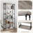 6-Tier Industrial Bookshelf, Tall Rustic Wood Bookcase with Metal Frame, Vintage Display Storage Rack-1972123040