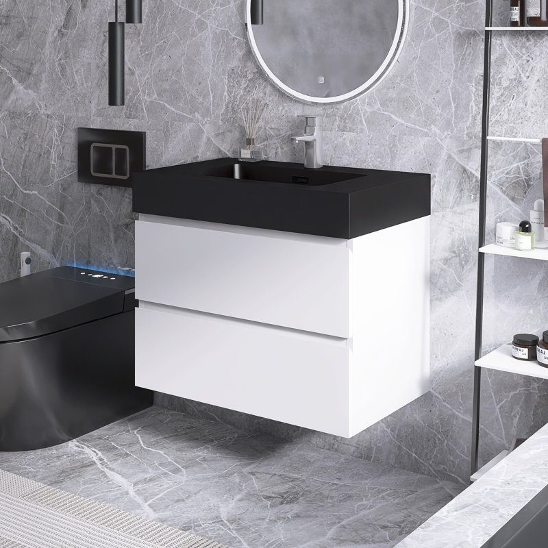 30 po Meuble-lavabo simple mural avec plateau