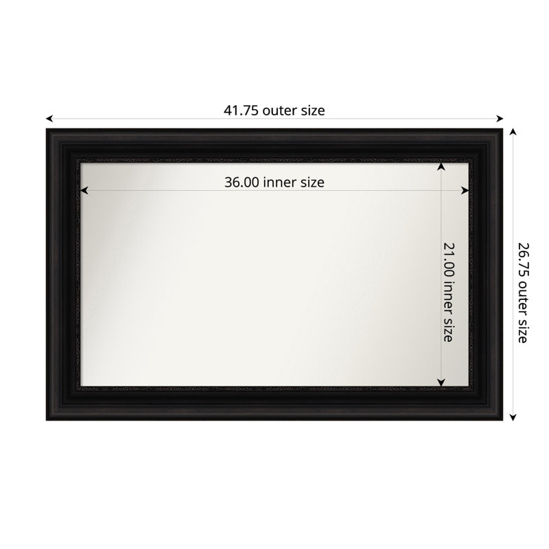 Miroir mural Senaiya, Rectangle, 26,75 po x 41,75 po