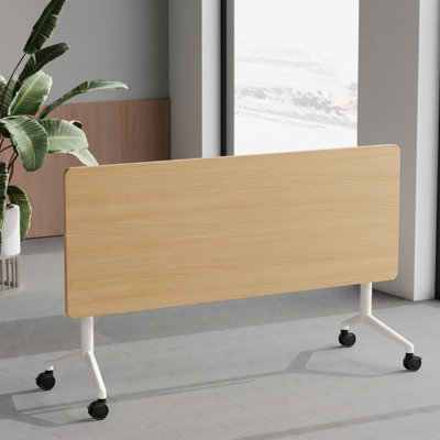Table mobile de nidification 63 po Niaja en chêne naturel certifiée BIFMA